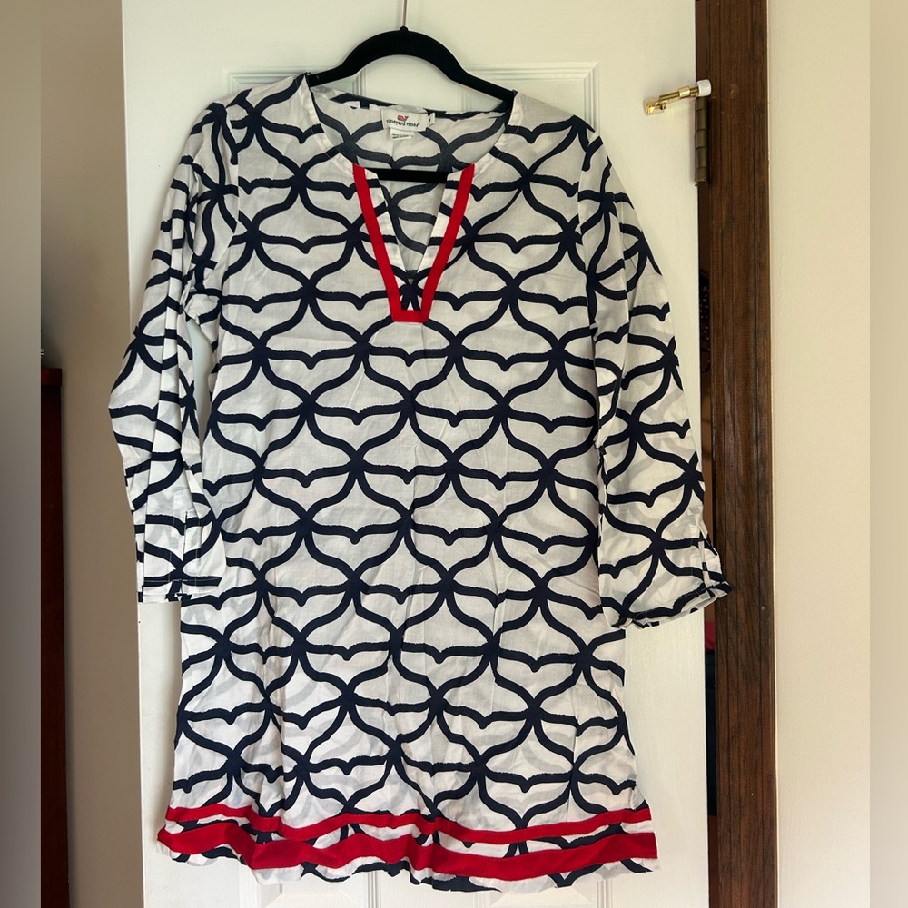 Vineyard Vine- Navy and Red Tunic Dress- size medium